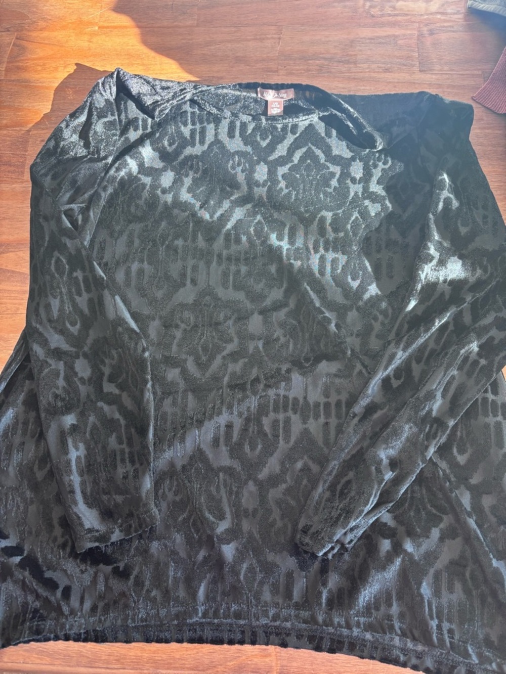 White Stag Black Velvet Burnout Long Sleeve Top